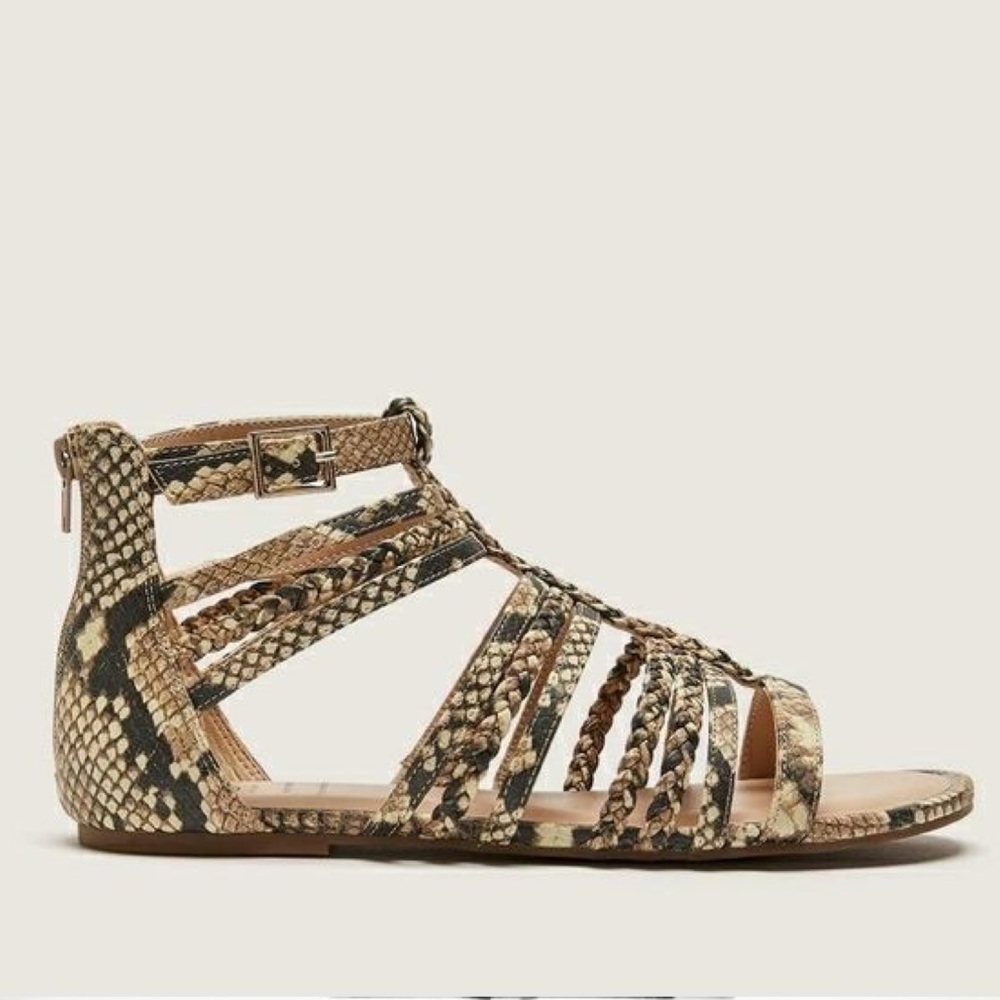 Additional Elle Snake Print Memory Foam Gladiator Sandal